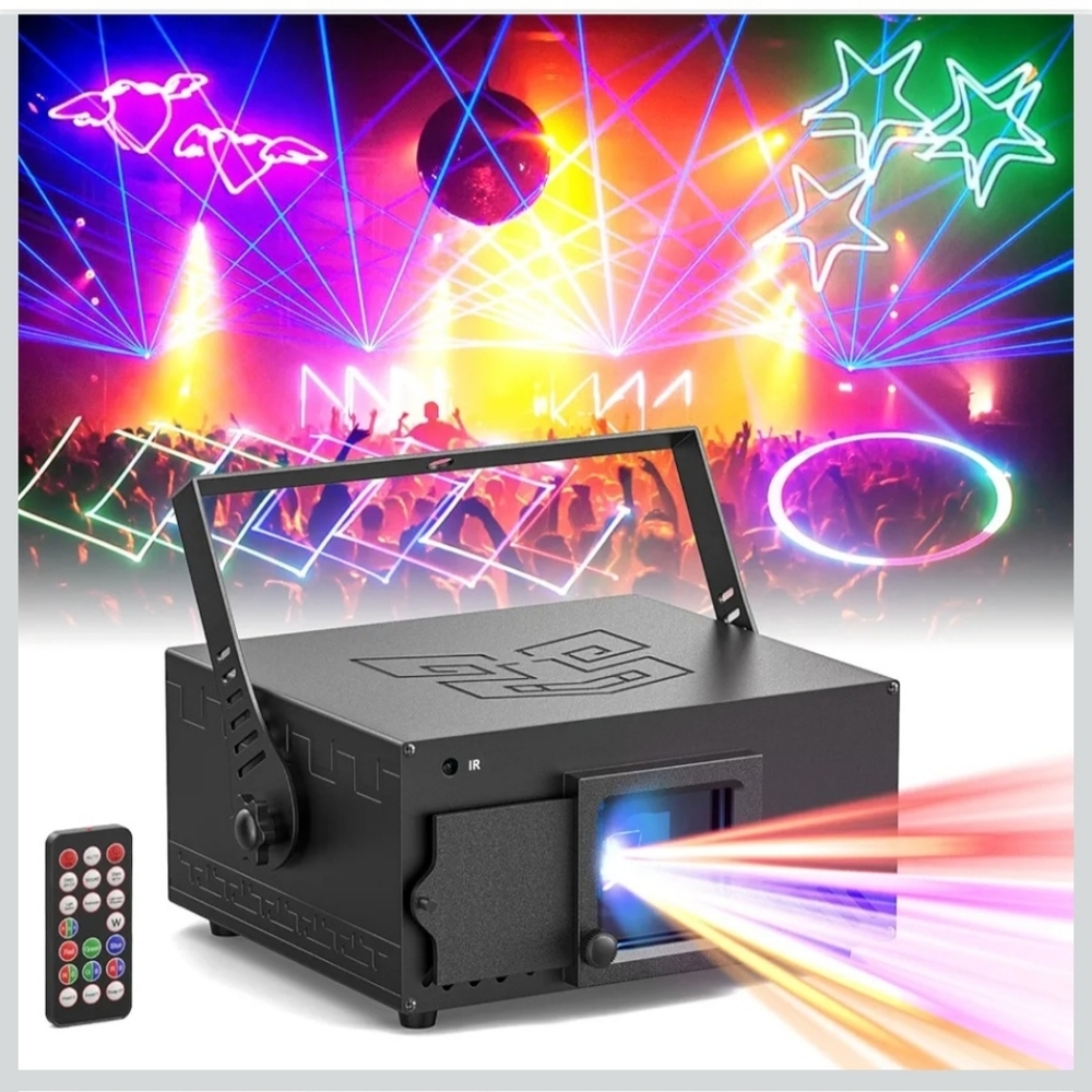 Party Lights RGB Stage Lighting Beam Animation 3D Laser Lights Patterns with DMX